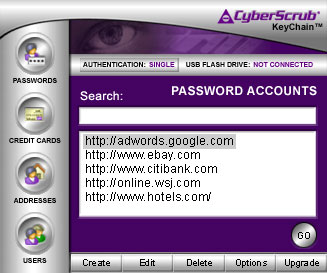 Click to view CyberScrub KeyChain 1.5 screenshot